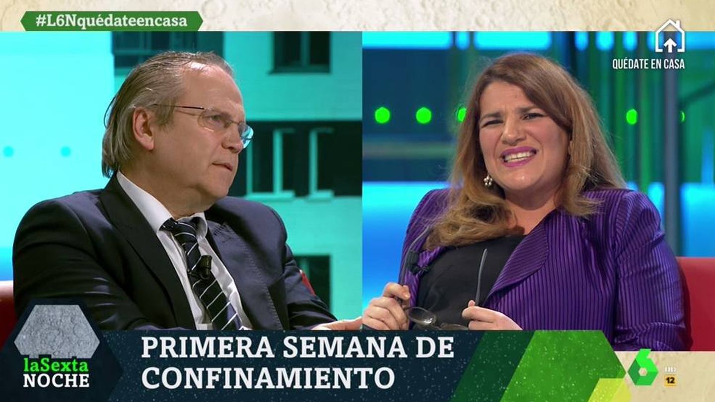 Carmona y Claver discutiendo en 'La Sexta noche'. (Atresmedia).