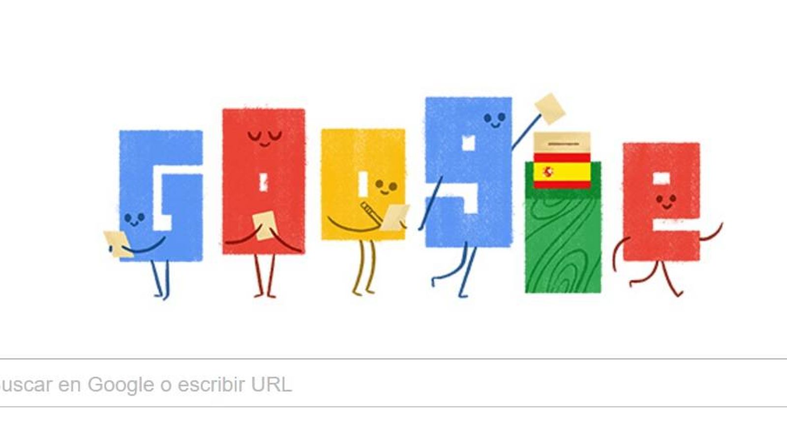 Foto: El doodle que Google dedica este domingo 26 de junio a las elecciones generales en España (Google)
