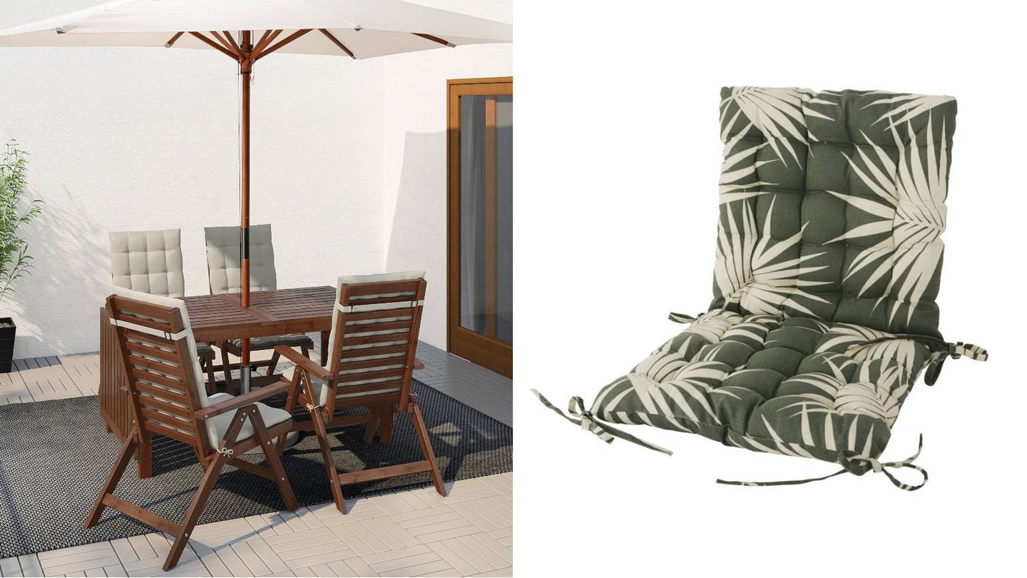 Textiles de exterior para tu terraza. (Cortesía Ikea/Maisons du Monde)