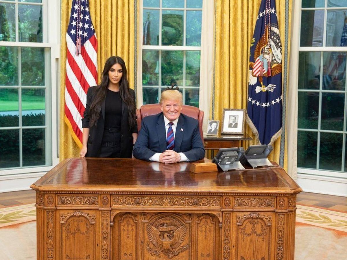 Foto: Kim Kardashian y Donald Trump. (Twitter)
