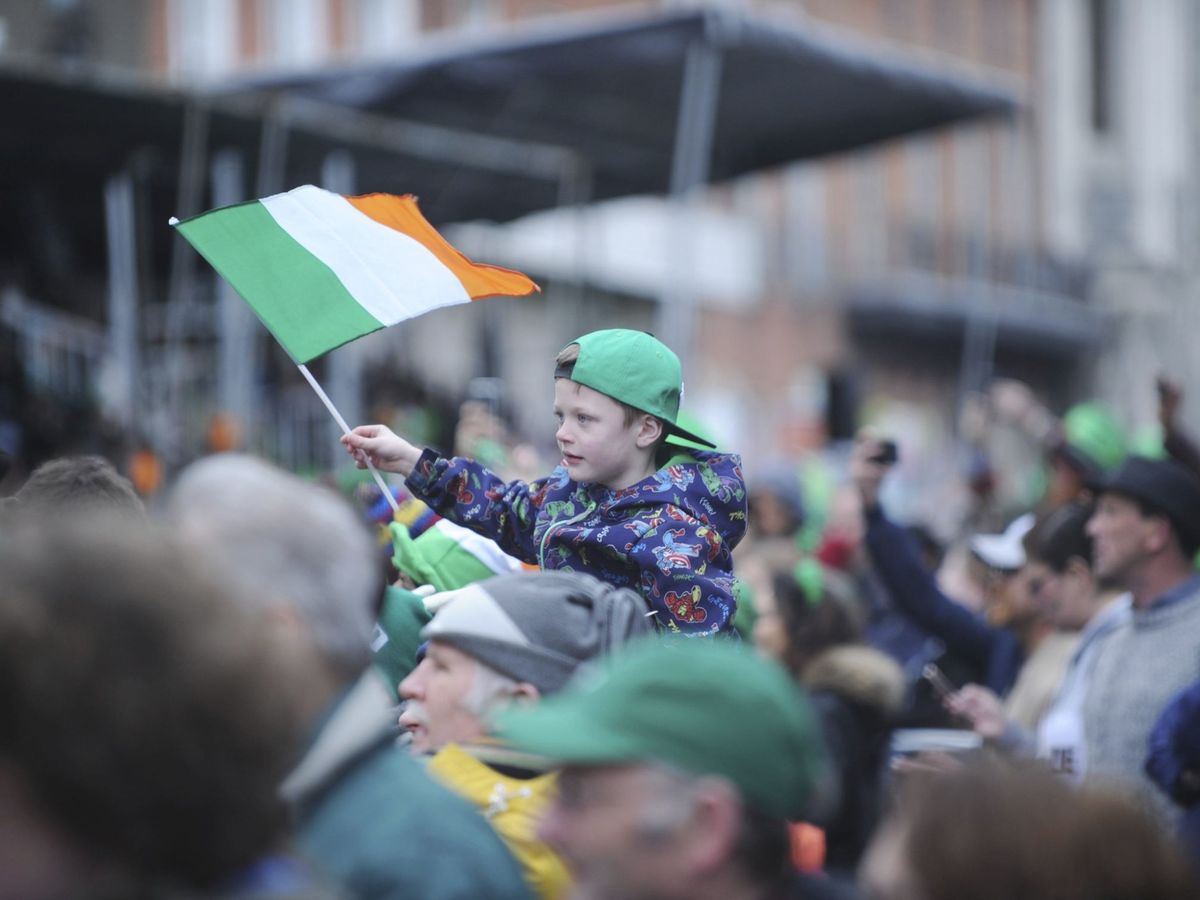 Foto: Un niño porta una bandera irlandesa (EFE)