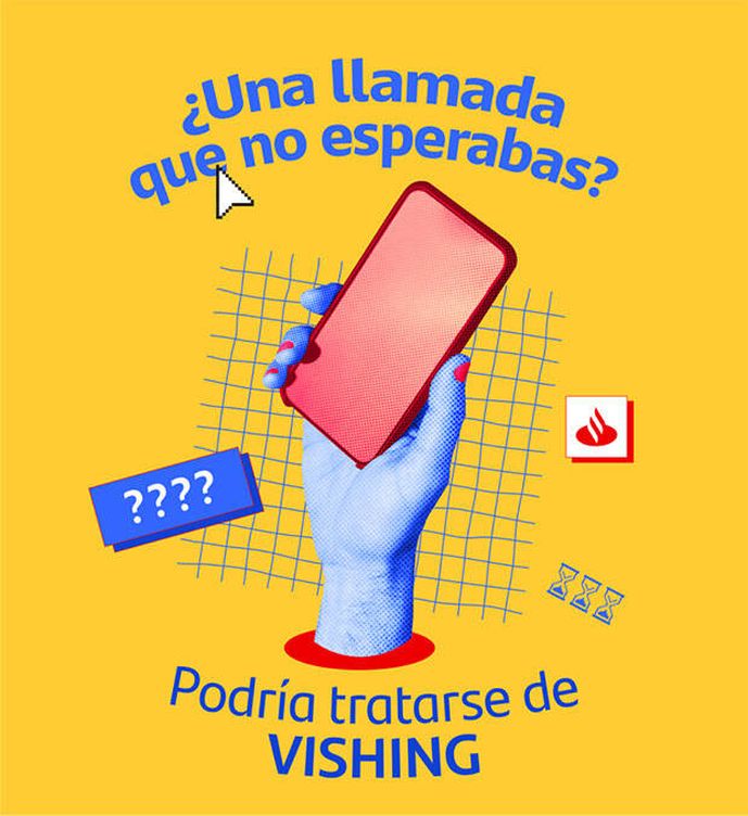 Mensaje del Banco Santander a sus usuarios alertando de vishing (Banco Santander)