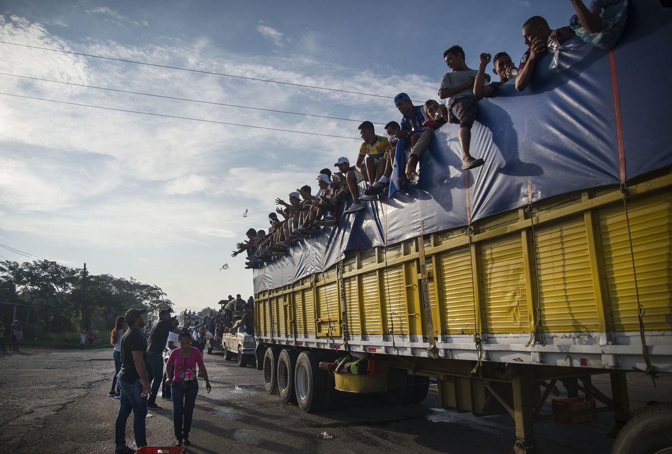 Integrantes de la caravana de migrantes centroamericanos. (EFE)