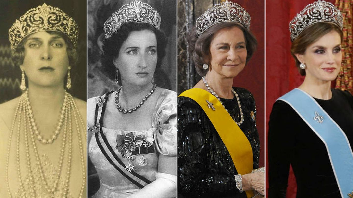 Victoria Eugenia, la condesa de Barcelona, Sofía y Letizia con la Flor de Lis