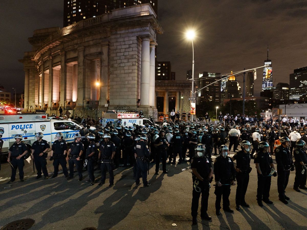Foto: Dispositivo policial en Nueva York ante una nueva jornada de protestas en Nueva York. Foto: Efe