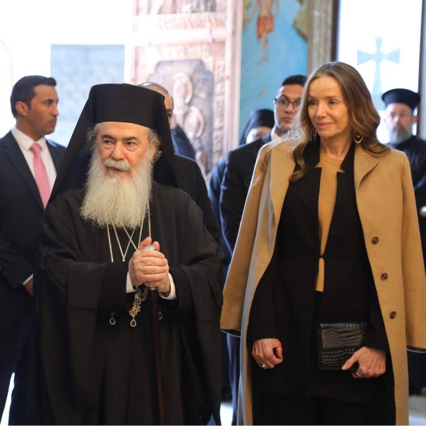Miriam de Ungría, en el acto de inauguración de la iglesia ortodoxa. (Patriarcado de Jerusalén)
