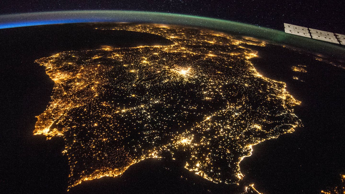 Una imagen de la península ibérica tomada por la ISS (NASA)
