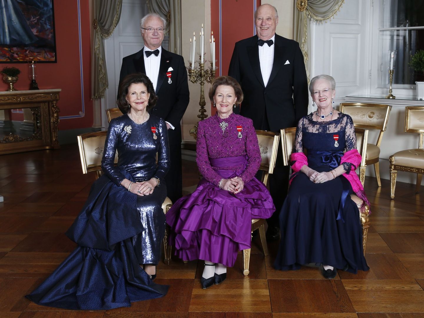 Los reyes de Suecia, Dinamarca y Noruega. (Reuters)