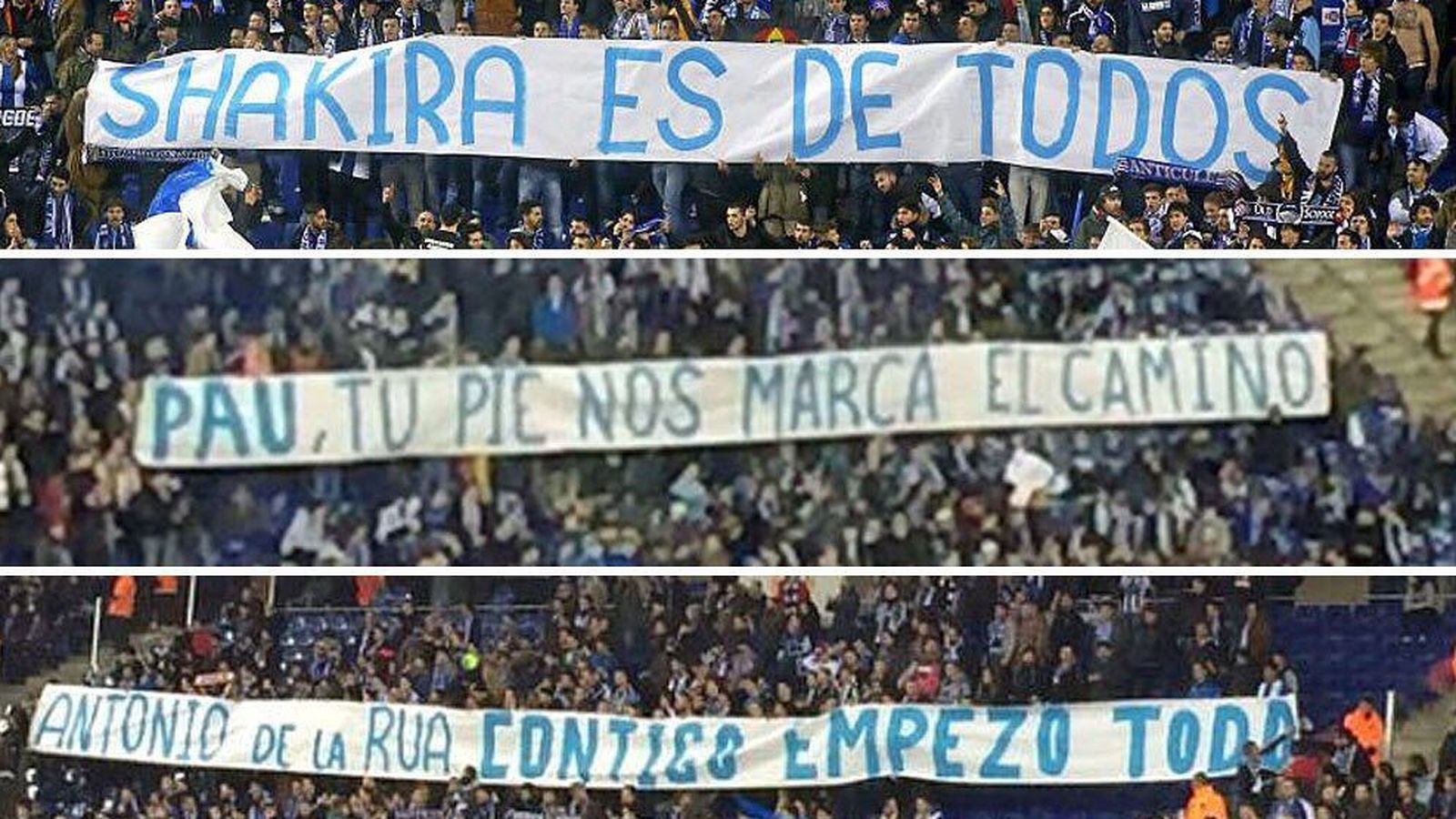 Foto: Las pancartas ofensivas que aparecieron en el estadio del Espanyol