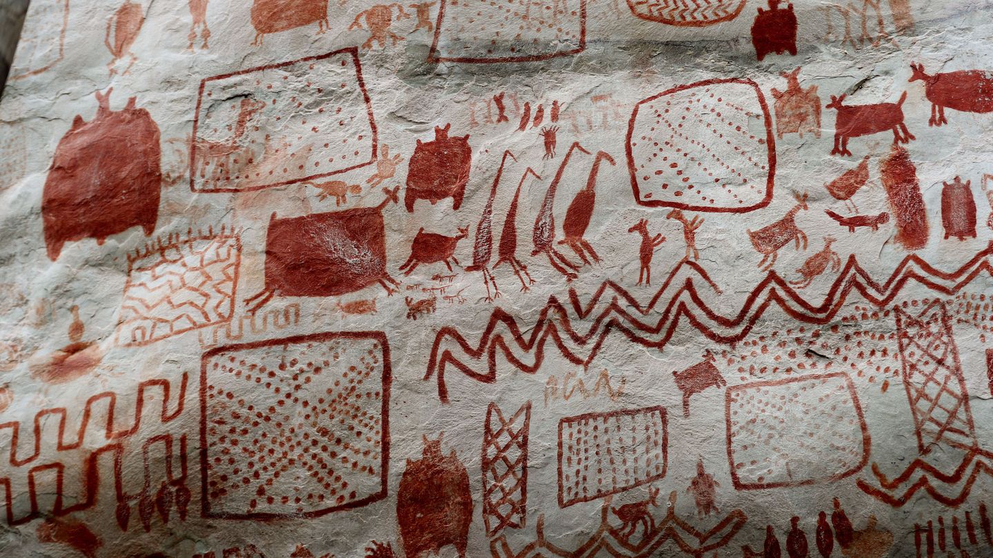 Algunas de las pinturas rupestres de Chiribiquete. (EFE)