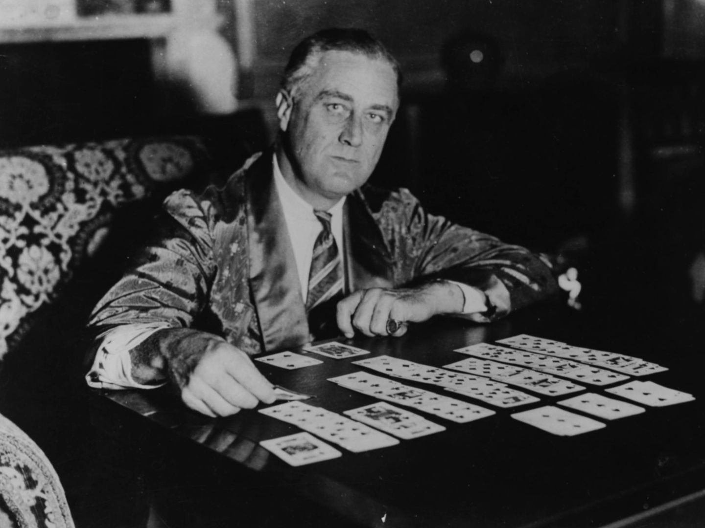  Franklin D. Roosevelt, jugando al solitario. (Getty)