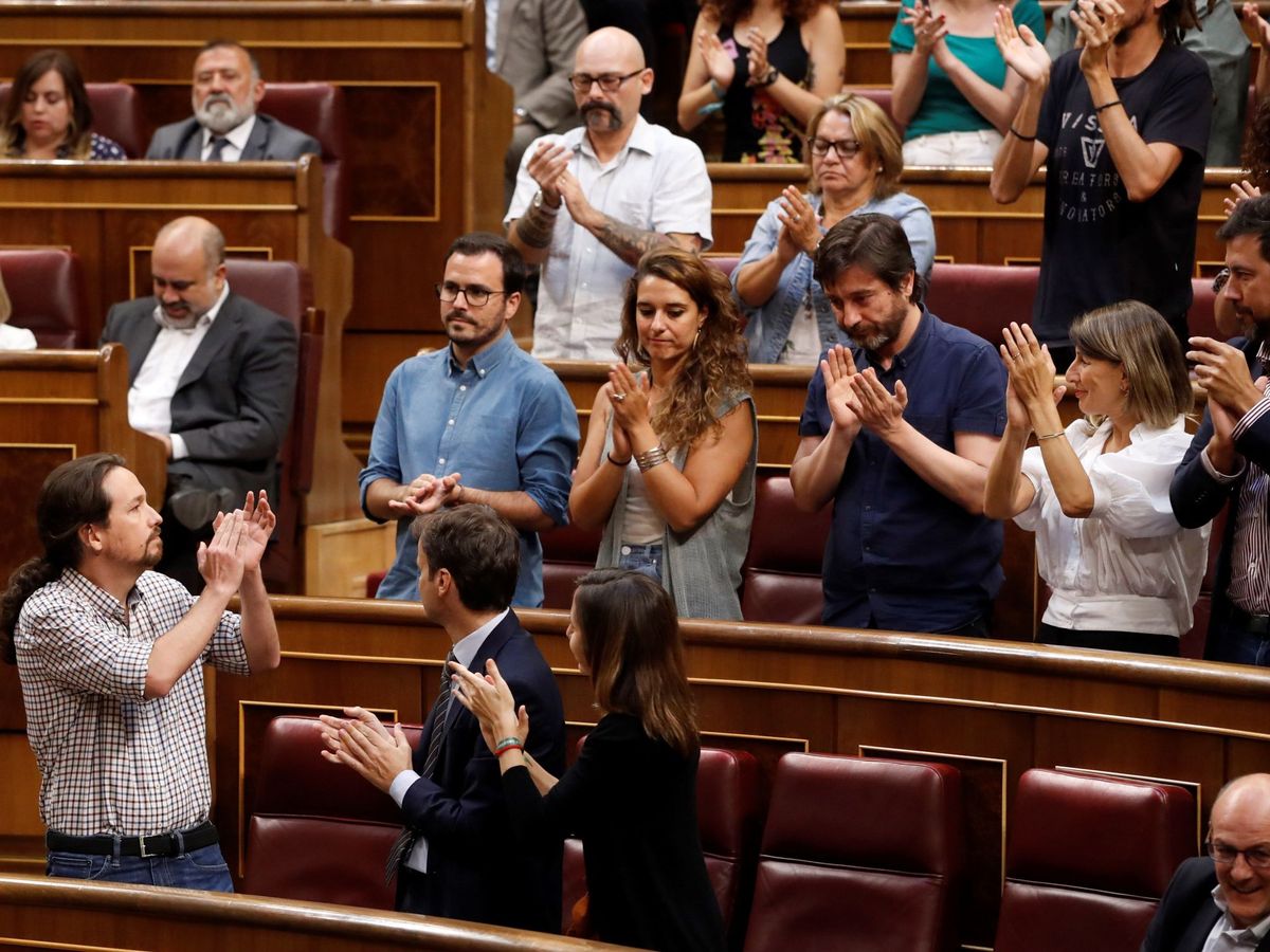 Foto: Los diputados de Podemos en el Congreso. (EFE)