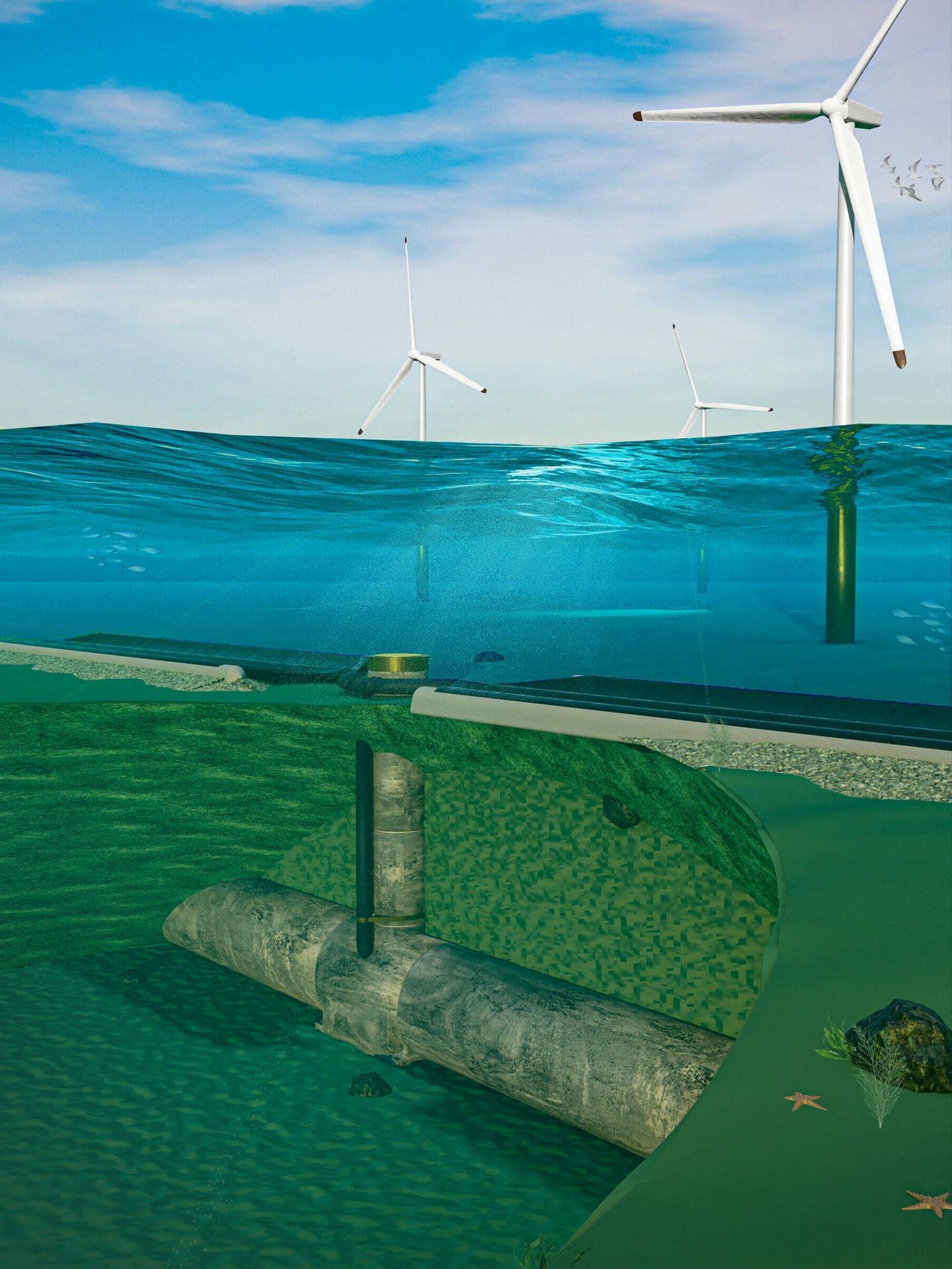 Una de estas ‘baterías oceánicas’ se instalará en los Países Bajos en 2023. (Ocean Grazer)