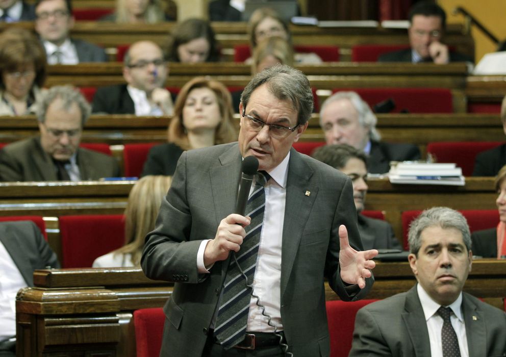 Foto: El presidente de la Generalitat, Artur Mas, hoy en el Parlament (Efe)