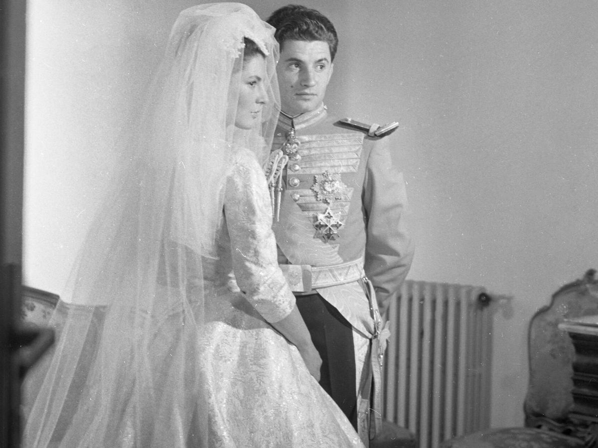 Foto: La boda entre Teresa de Borbón-Dos Sicilias y Borbón-Parma con Íñigo Moreno y de Arteaga en abril de 1961. (Europa Press)