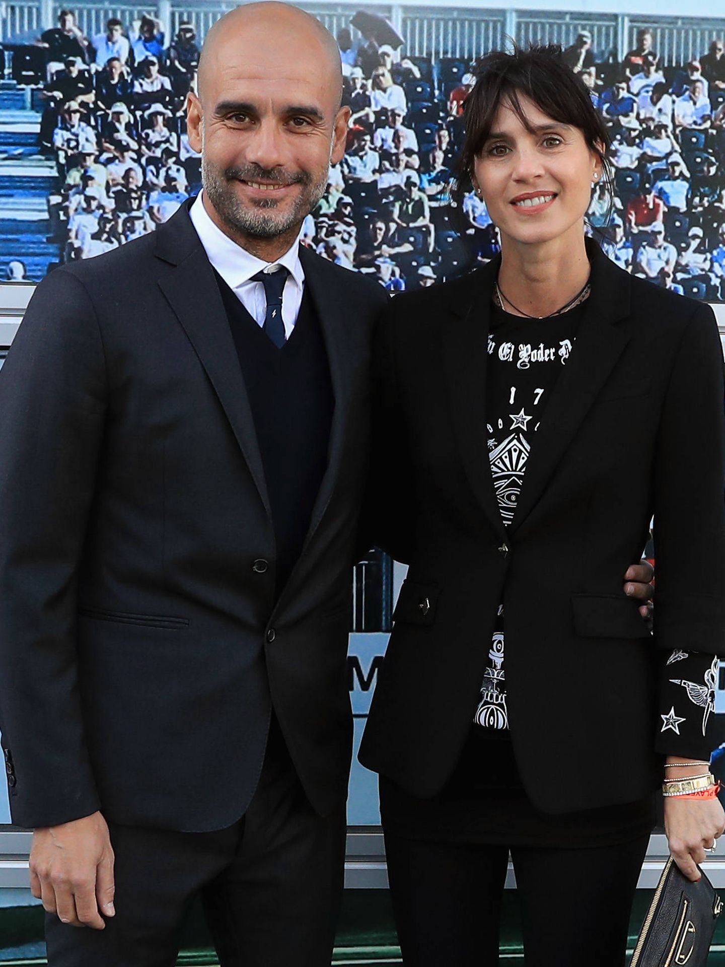 Pep Guardiola y su esposa, Cristina Serra.  (Getty)