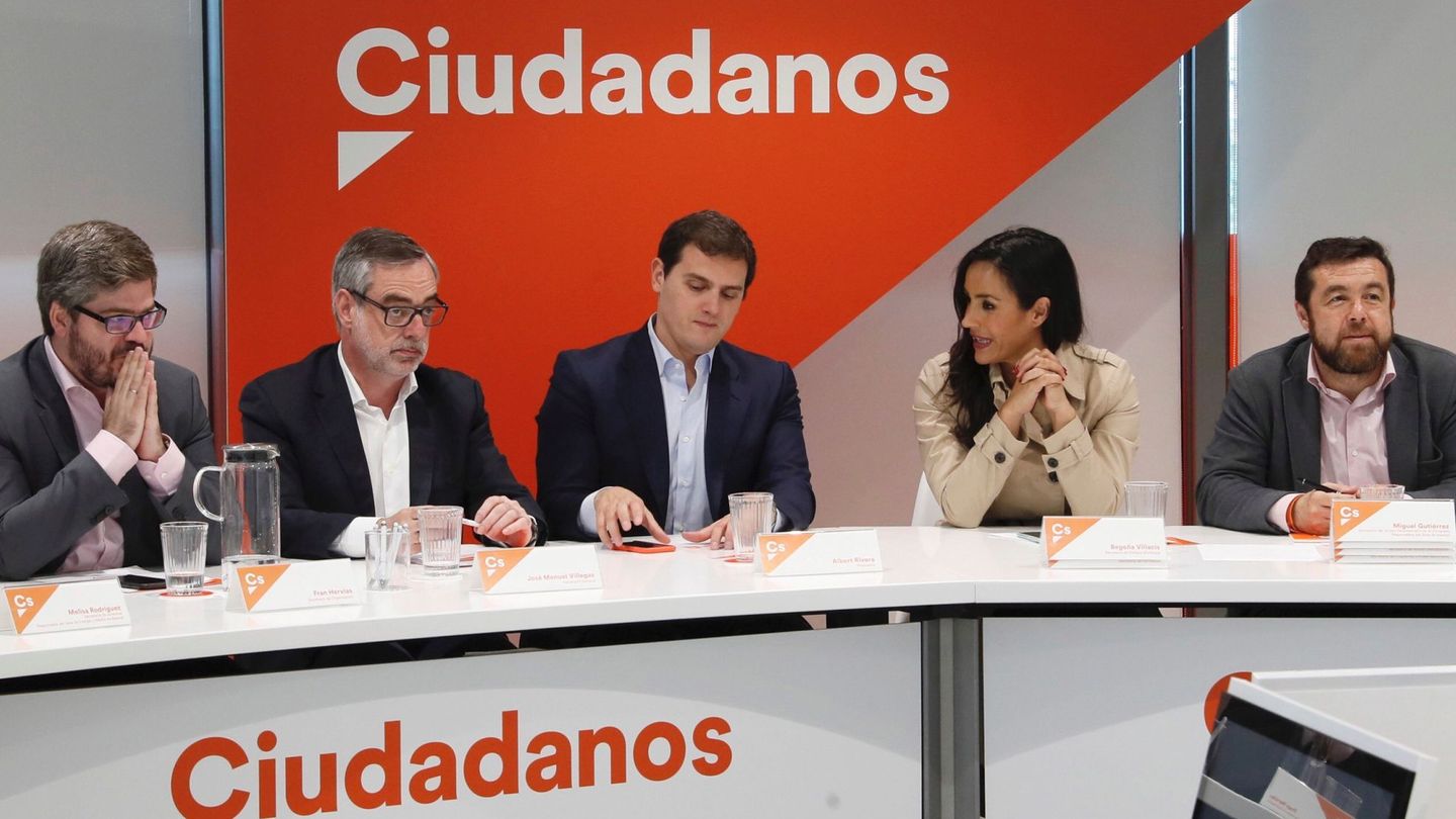 Fran Hervías, José Manuel Villegas, Albert Rivera, Begoña Villacís y Miguel Gutiérrez. (EFE)