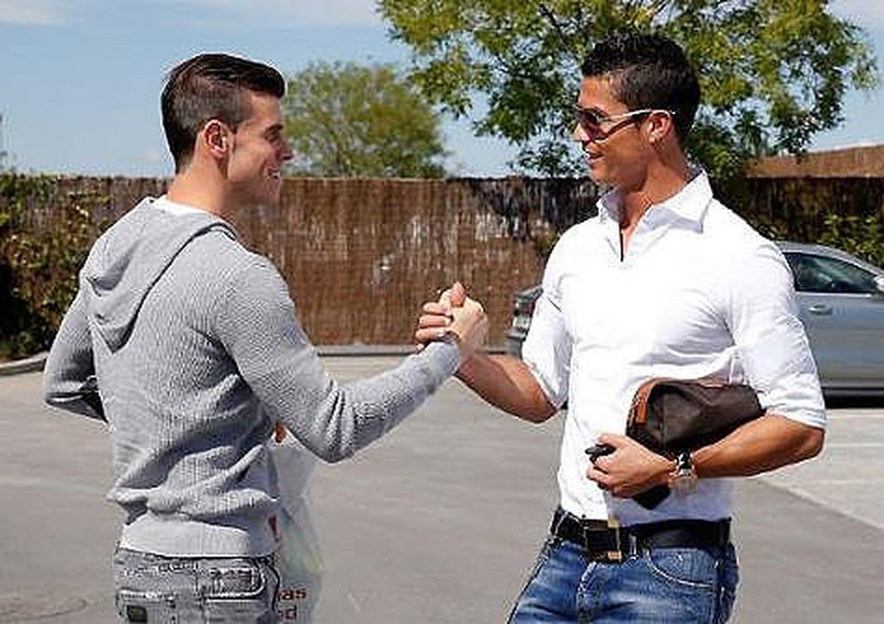 Foto: Bale y Cristiano en Valdebebas (realmadrid.com).