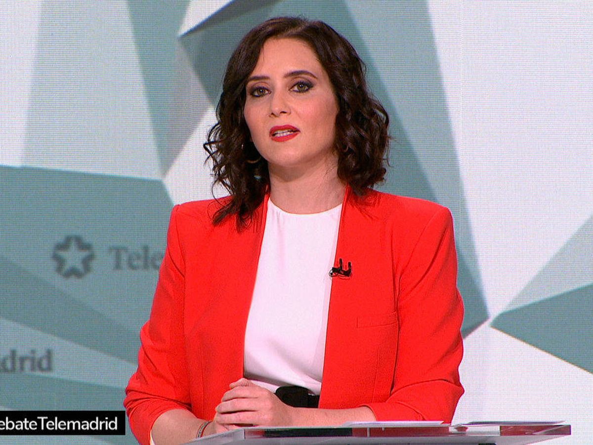 Foto: Isabel Díaz Ayuso en el debate de Telemadrid. (Telemadrid)