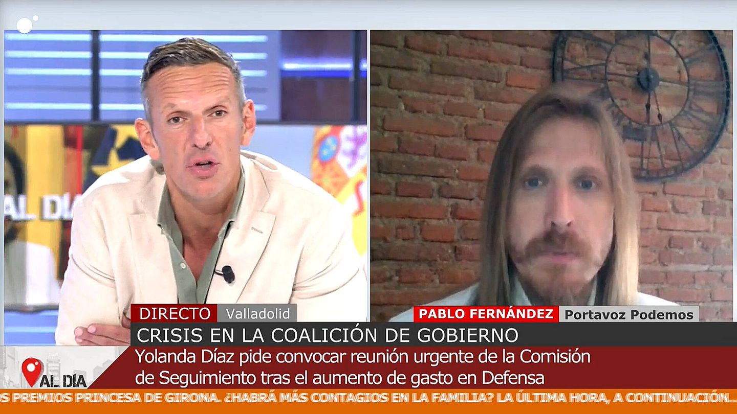 Joaquín Prat y Pablo Fernández, en 'Cuatro al día'. (Mediaset)
