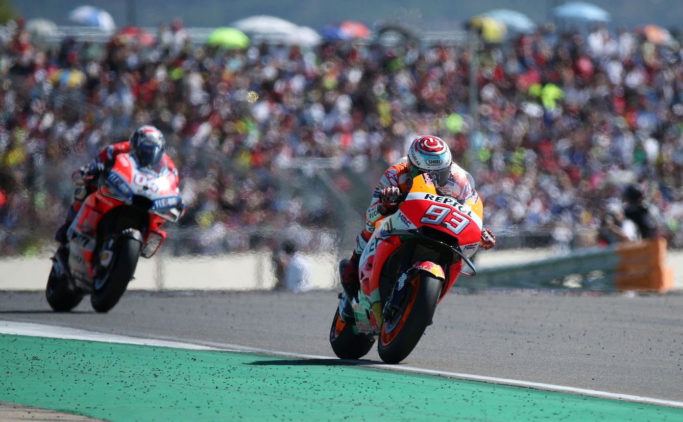 Marc Márquez amplió su ventaja con Andrea Dovizioso en la clasificación del Mundial de MotoGP. (Reuters)