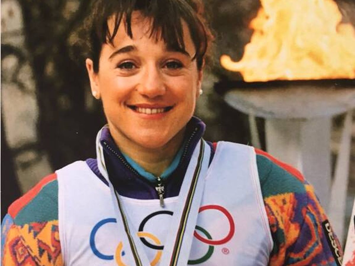 Foto: Blanca Fernández Ochoa tras ganar su medalla de bronce. (Cortesía)