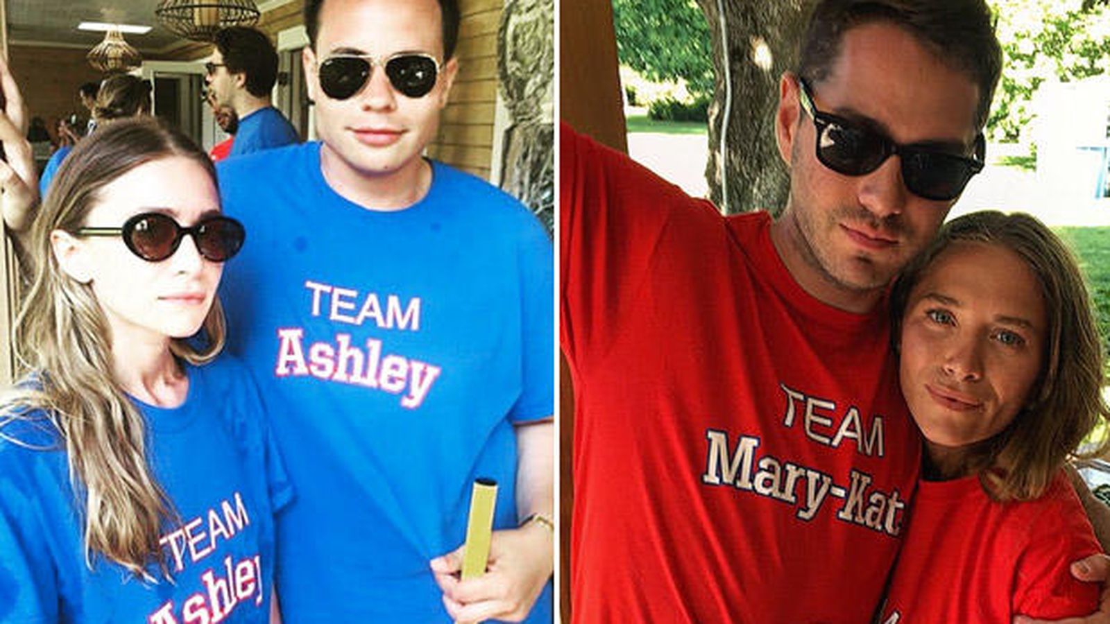 Foto: Azul para Ashley y rojo para Mary-Kate (Instagram)