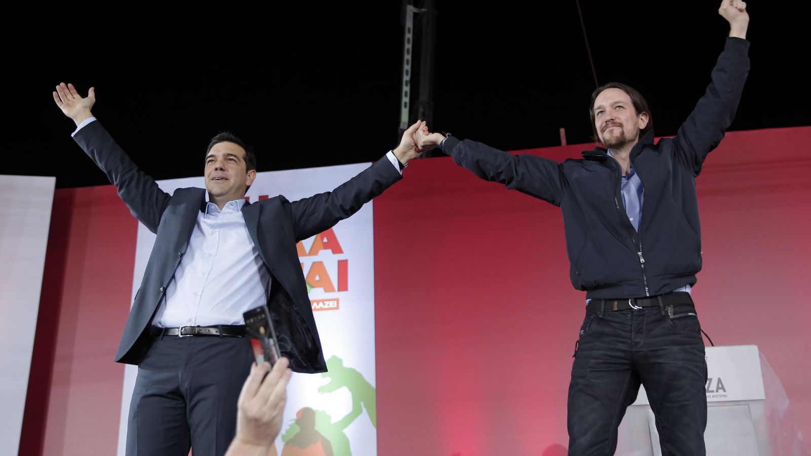 Foto: Iglesias, junto a Tsipras, el pasado mes de enero (AP)