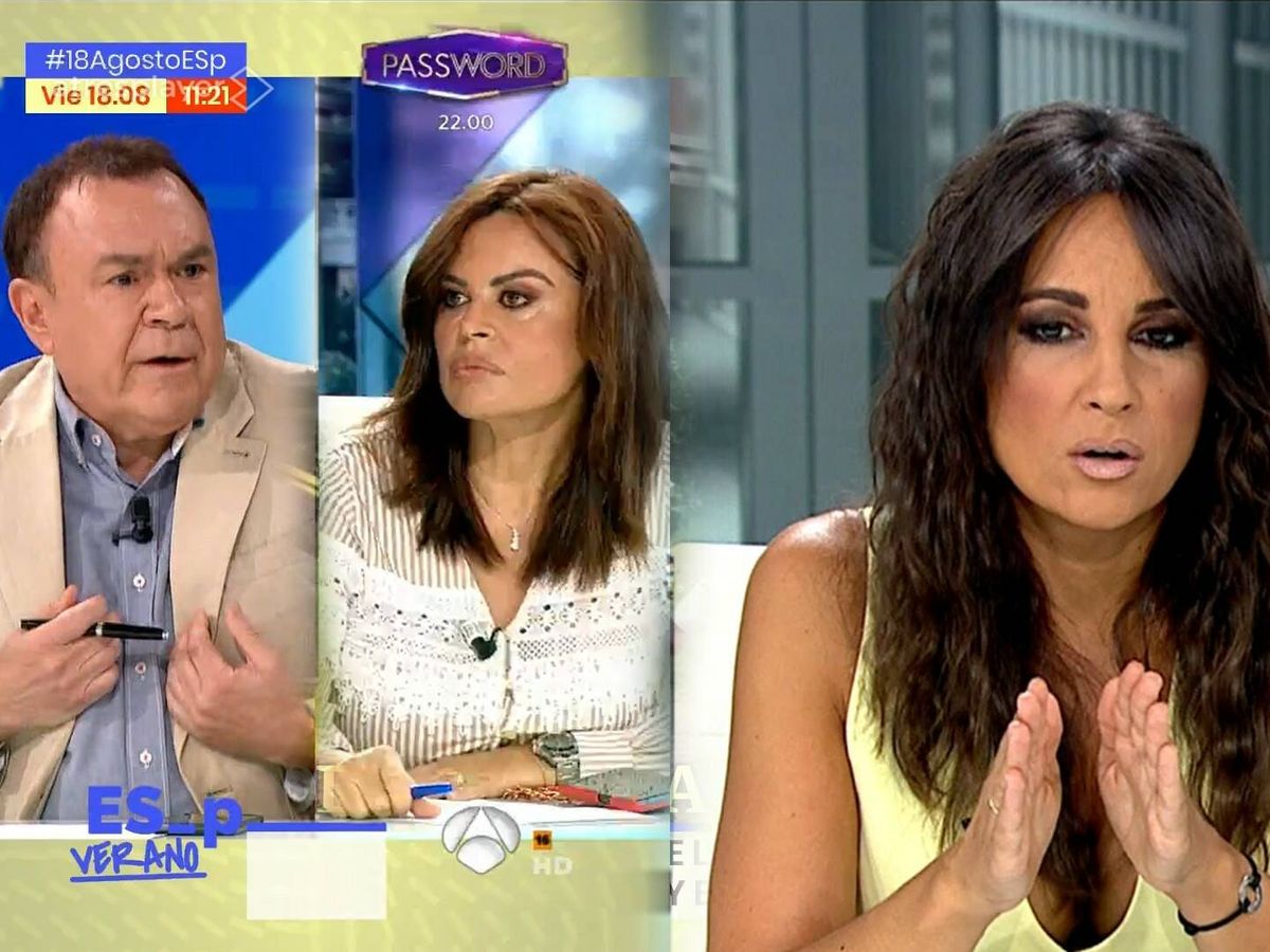 Foto: Galiacho, Bueyes y Lorena García, en 'Espejo público'. (Antena 3)