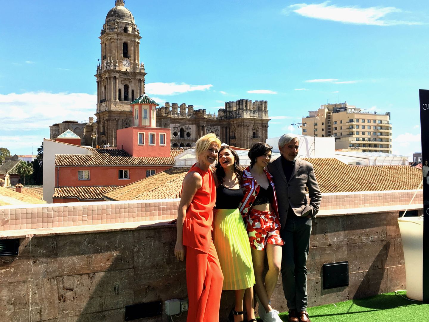 Ana Duato, Paula Gallego, Carmen Climent e Imanol Arias, en el Festival de Cine de Málaga. (El Confidencial)