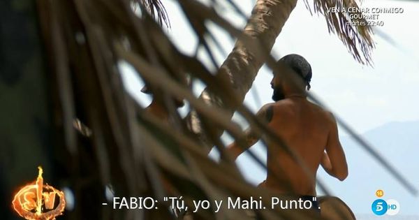 Foto: Fabio criticando a Albert en 'Supervivientes'. (Telecinco)