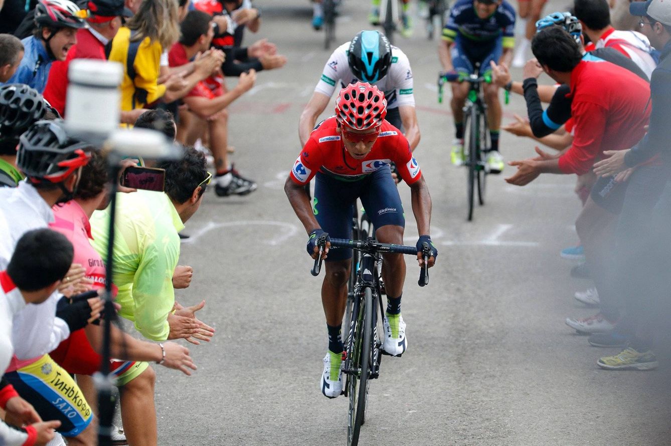 Quintana luchando por sacarse de rueda a Froome en la pasada Vuelta (Movistar Team).