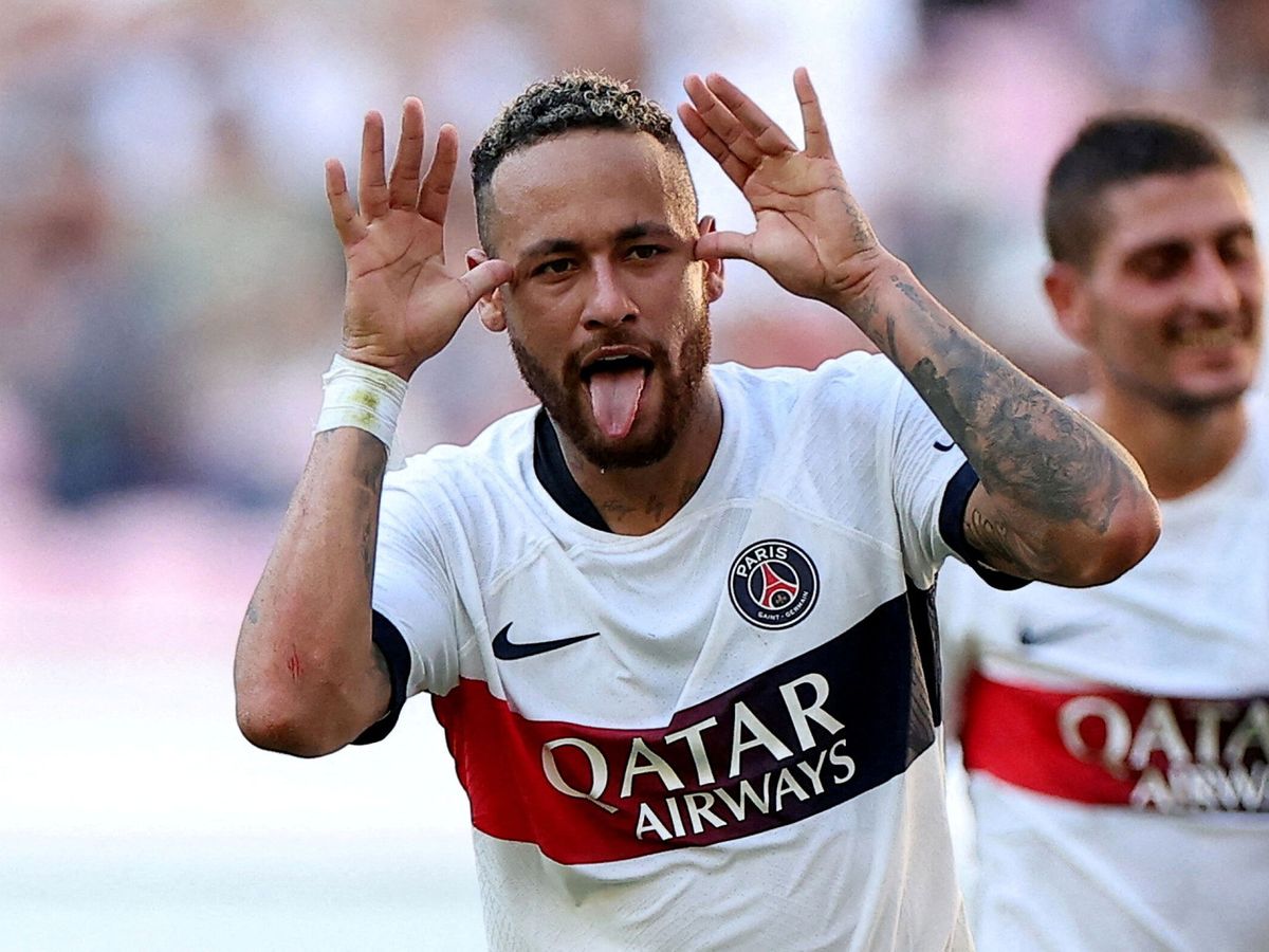 Foto: Neymar celebra un gol en la pretemporada. (Reuters/Kim Hong-Ji)