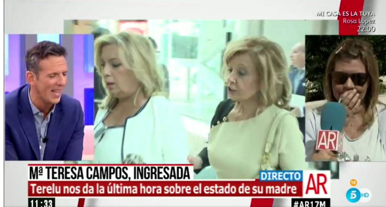 Terelu Campos comenta que María Teresa se encuentra estable y consciente.