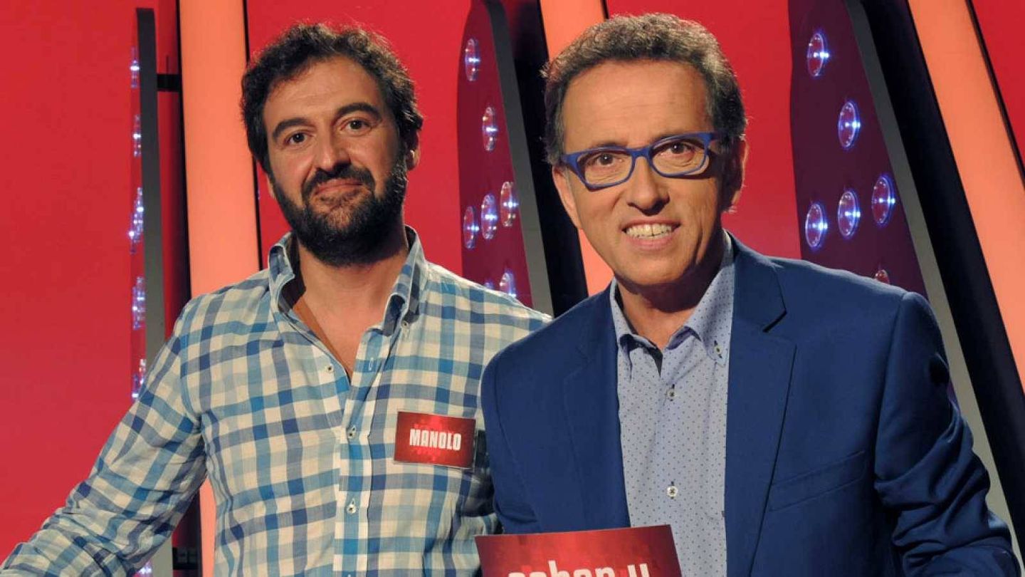 Manolo Romero con Jordi Hurtado en 'Saber y ganar'. (RTVE)