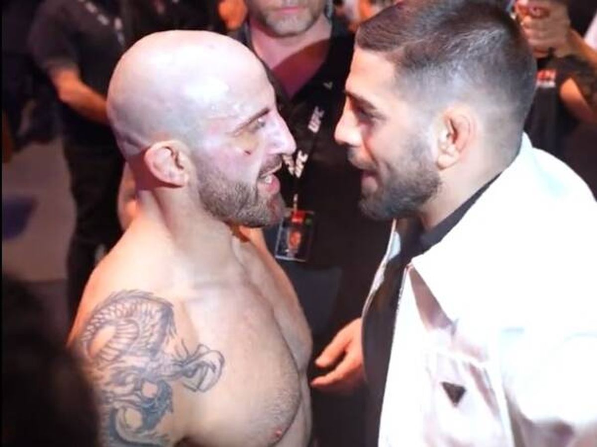 Foto: El actual campeón del peso ligero en la UFC, Alex Volkanovski, junto al hispano-georgiano Ilia Topuria.