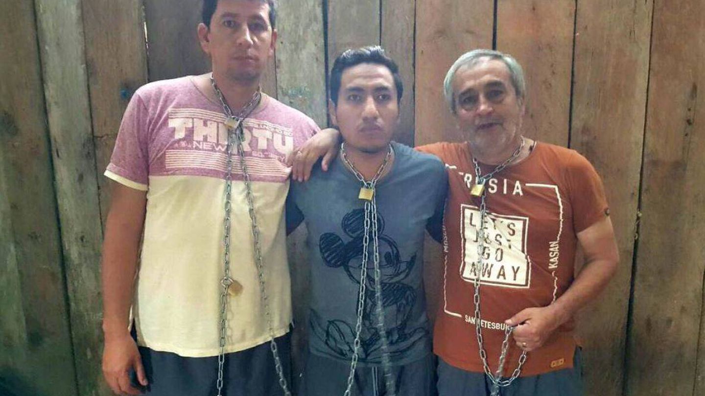 Imagen de los tres secuestrados proporcionada por exguerrilleros de las FARC
