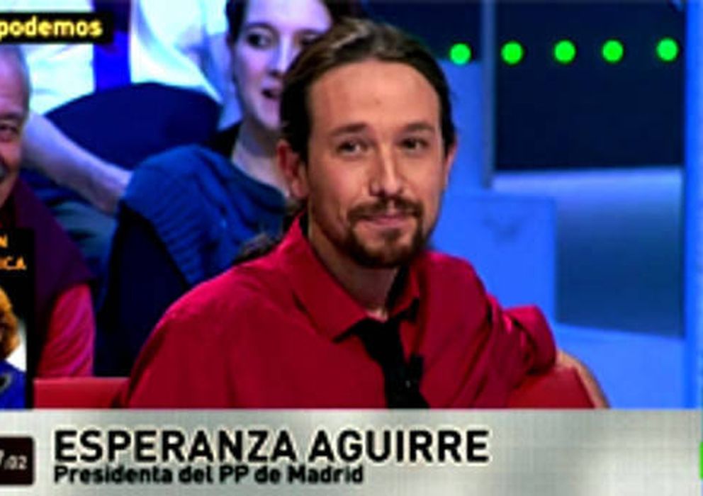 Foto: Debate entre Esperanza Aguirre y Pablo Iglesias, el pasado sábado, en LaSexta Noche
