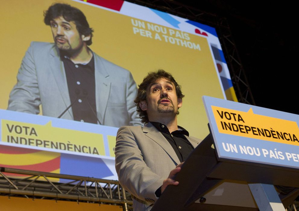 Foto: Pello Urizar, representante de Bildu, en el acto central de la campaña de ERC en las últimas catalanas (EFE)