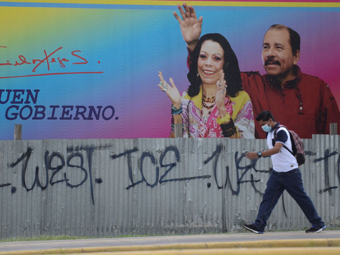 Mural de Daniel Ortega, en Managua, Nicaragua. (Reuters)