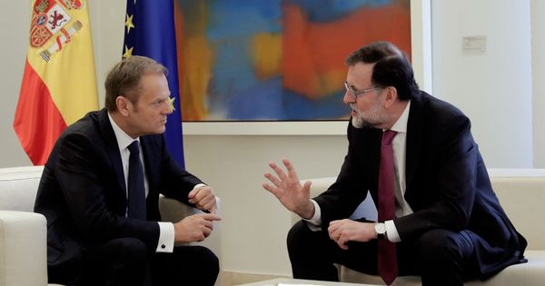 Foto: El presidente del Gobierno español, Mariano Rajoy, durante su reunión con el presidente del Consejo Europeo, Donald Tusk. (EFE)