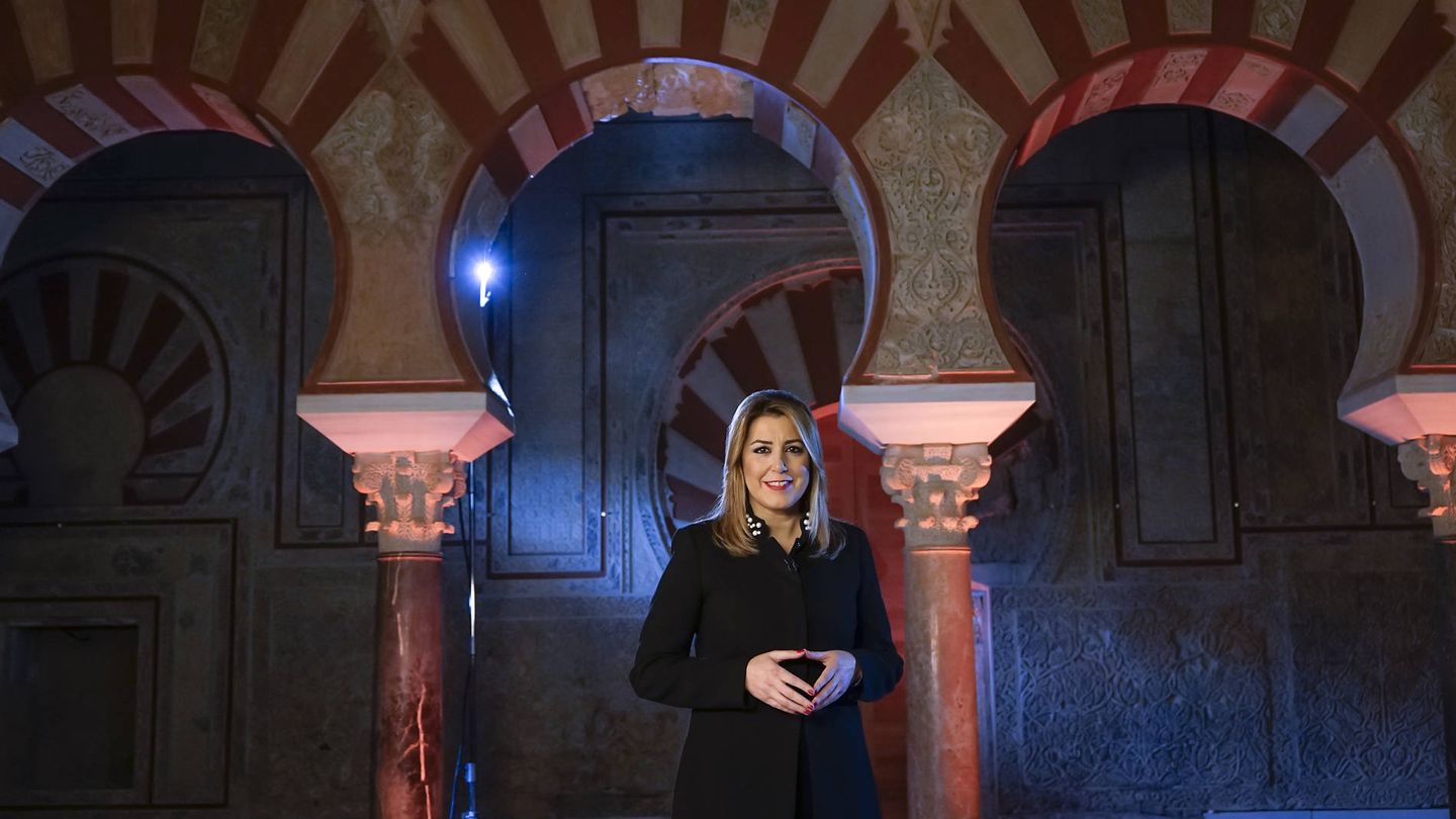 La Presidenta de la Junta de Andalucía, Susana Díaz, en el conjunto arqueológico de Medina Azahara. 