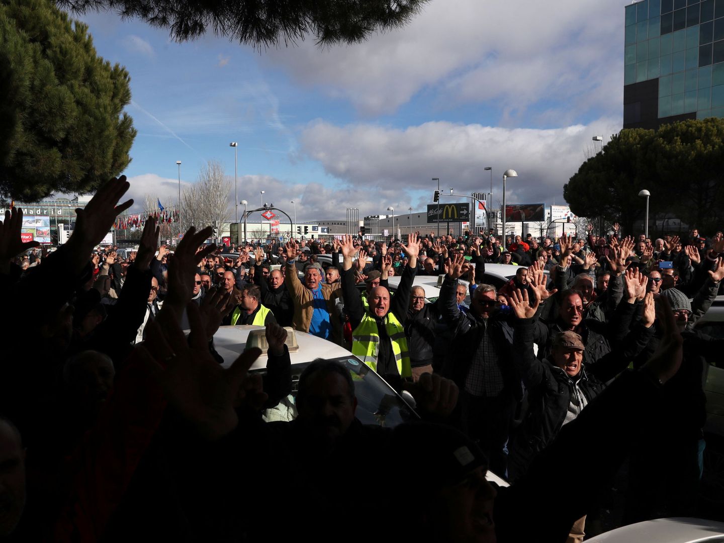 Protestas de los taxistas en Madrid. (Reuters)