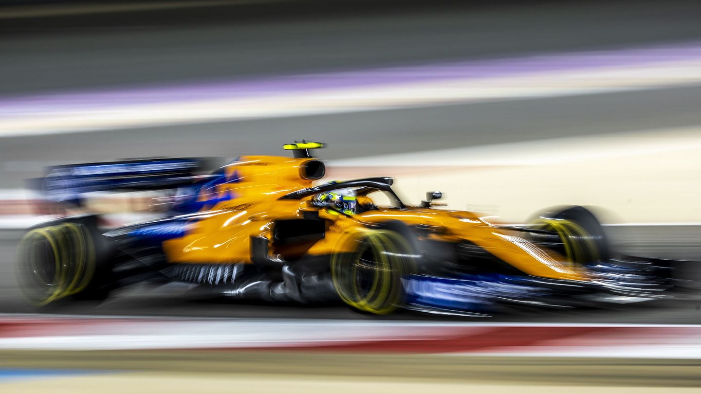 Lando Norris al volante del McLaren en Bahréin. (EFE)