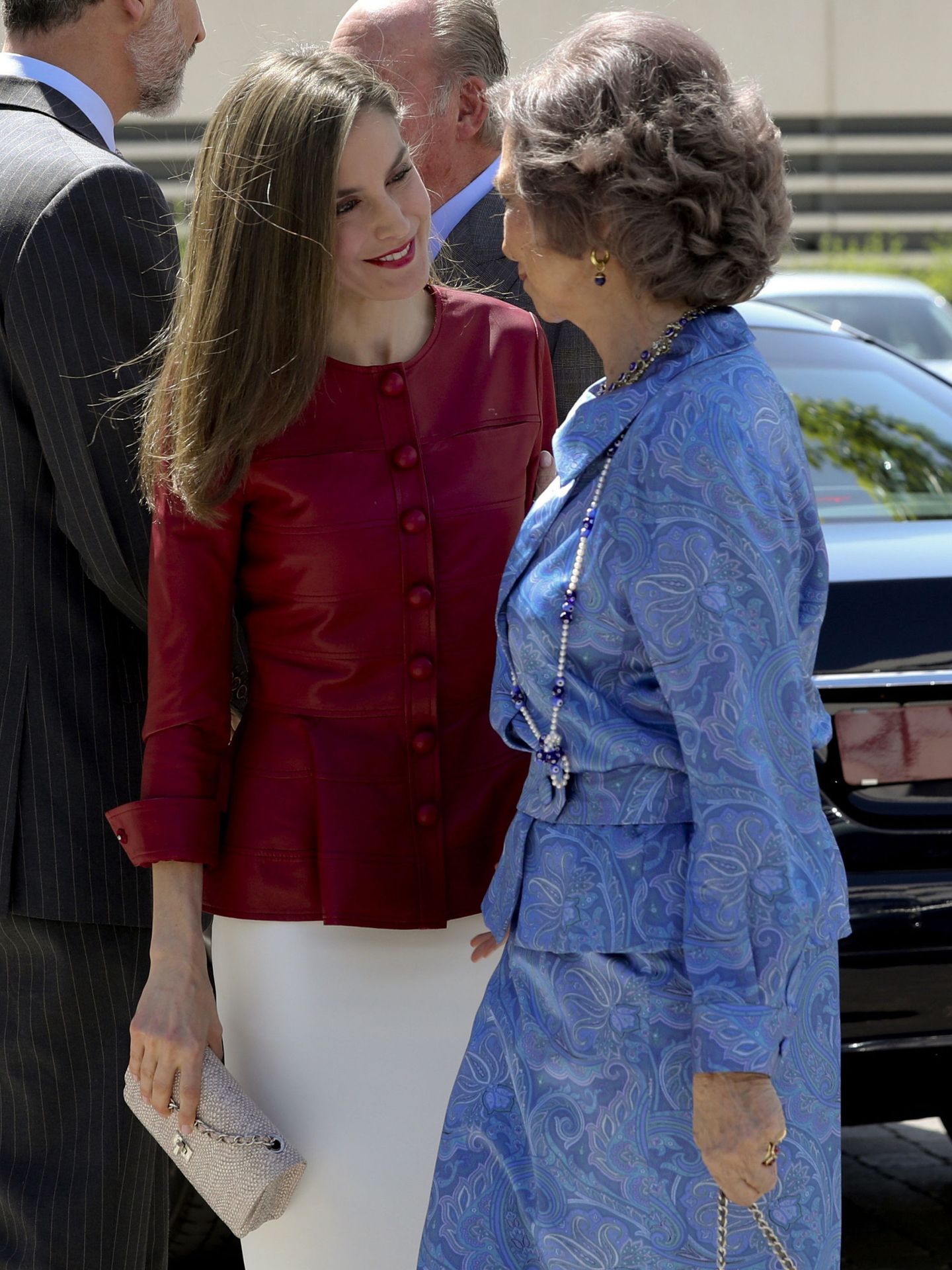 La reina Letizia, junto a la reina Sofía. (EFE)