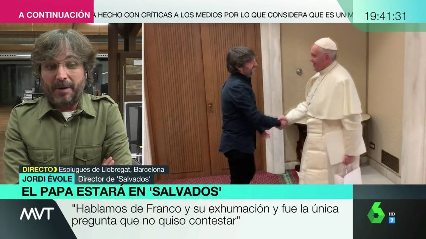 El encuentro de Jordi Évole y el Papa Francisco. (Atresmedia)