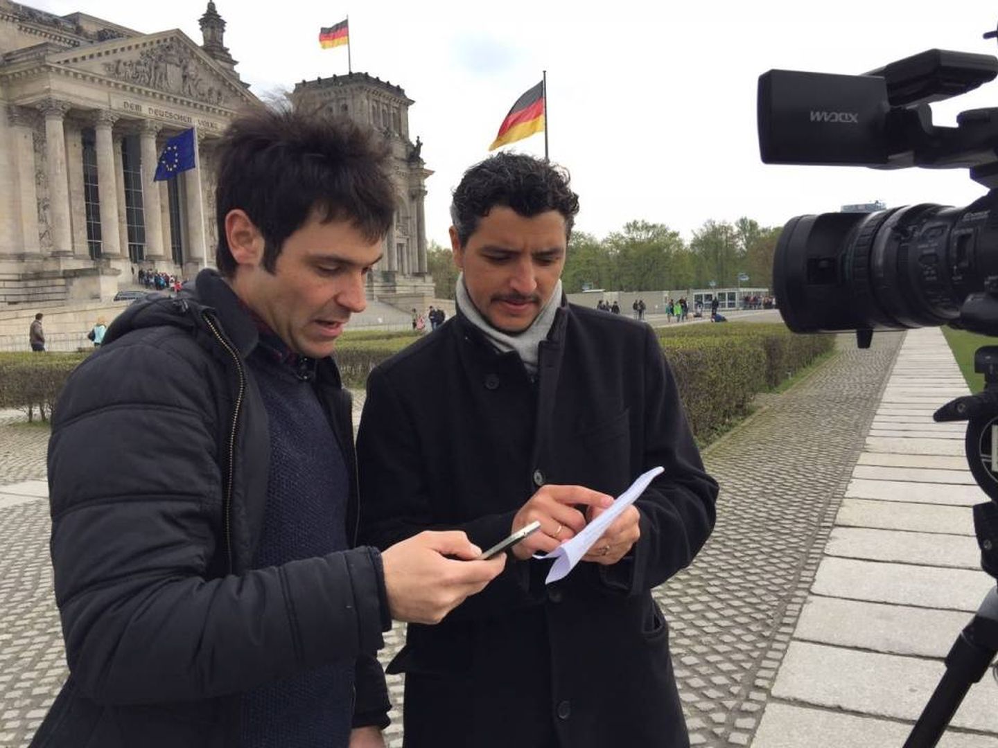 Andreu Jerez y Franco Delledone trabajando en Berlín