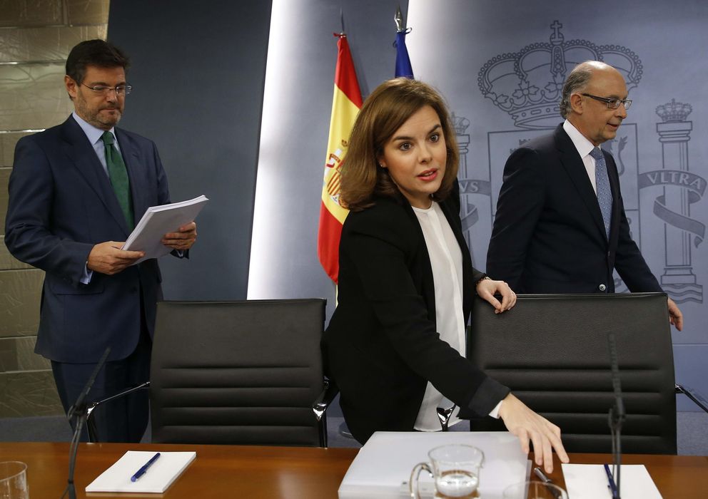 Foto: Soraya Sáenz de Santamaría en el último Consejo de Ministros. (Efe)