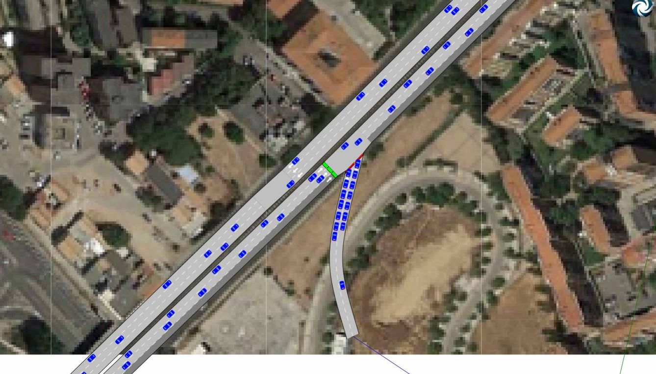 En verde, punto en el que se encontraría uno de los semáforos. (Fuente: Ayuntamiento de Madrid)