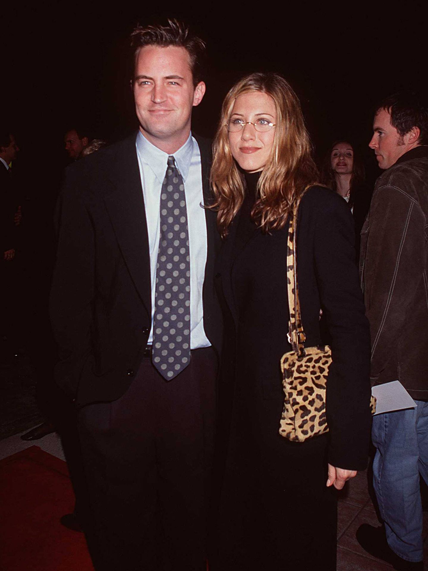 Jennifer Aniston and Matthew Perry, at a premiere. (Getty)